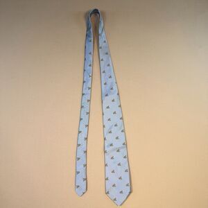 Brooks Brothers Makers Tie 3.5" X 59" Blue Dogs Allover Hand Made Silk